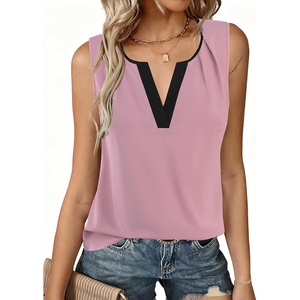 image:imageAvanova Sleeveless Blouses for Women V Neck Tank Top Work Business Casual ShirtDusty Pink