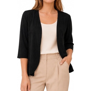 image:imageAvanova Women 34 Sleeve Open Front Cardigan Lightweight Cardigans Work Business Casual TopsBlack